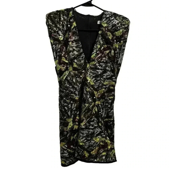 Zara Sequined Midi Dress Size Small - Picture 2 of 7